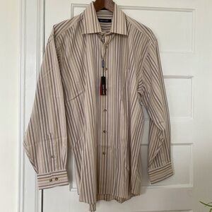 Pierre Cardin men’s striped classic dress shirt new with tags